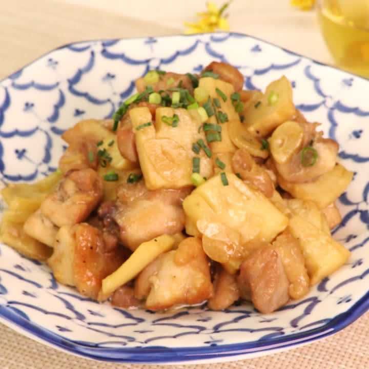 たけのこと鶏肉のオイスター炒め