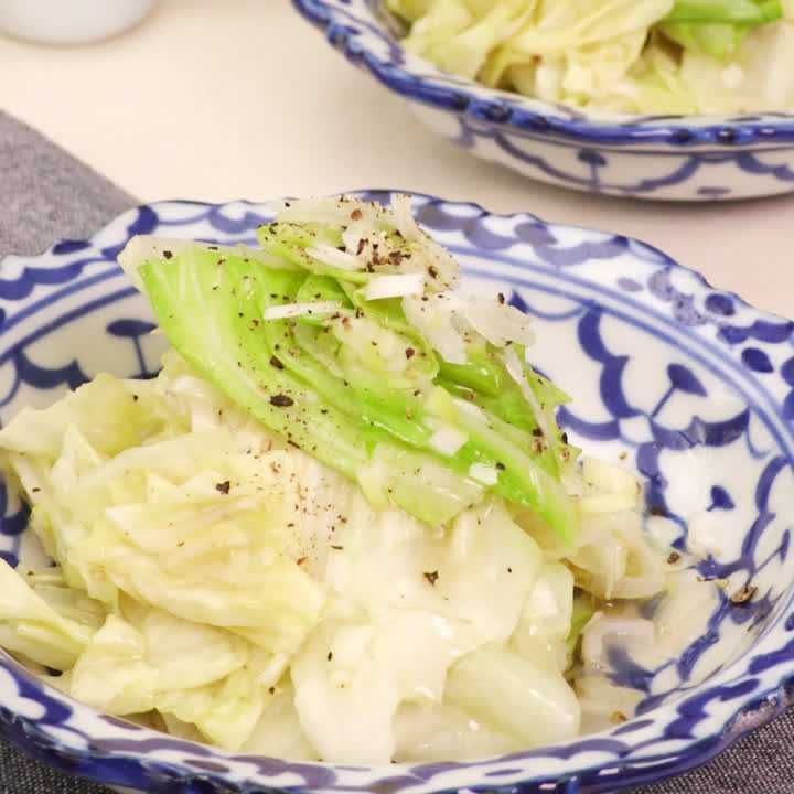 キャベツのねぎごま和え