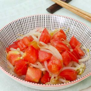 もやしとトマトの柚子胡椒あえ