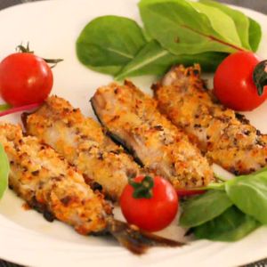 「いわしのガーリックパン粉焼き」のレシピ動画
