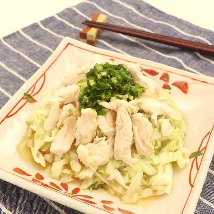 ささみとキャベツのレンジ蒸し