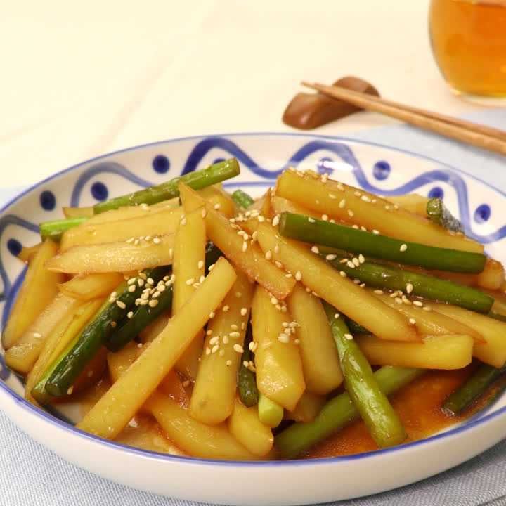 変わり種 にんにくの芽とじゃがいものきんぴらのレシピ動画 作り方 Delish Kitchen
