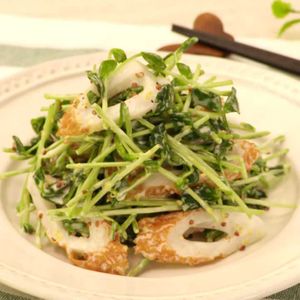 「豆苗とちくわのマスタードサラダ」のレシピ動画