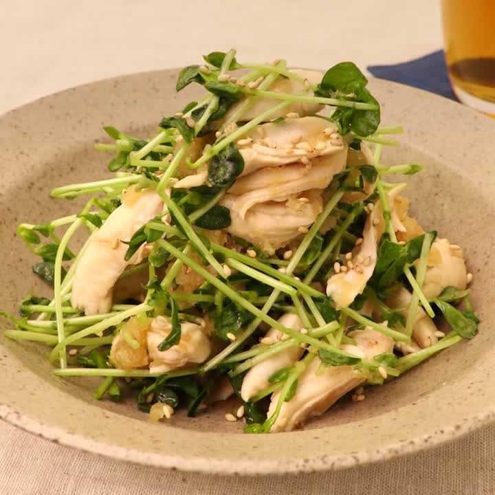 ささみと豆苗のおろしあえ