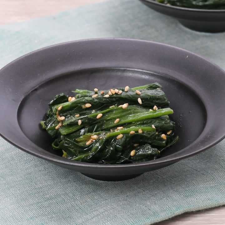 ほうれん草のみそラー油あえ