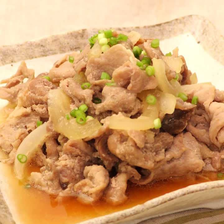 レンジで豚こま生姜焼き