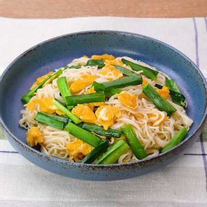 「ニラ玉そうめんチャンプル」のレシピ動画