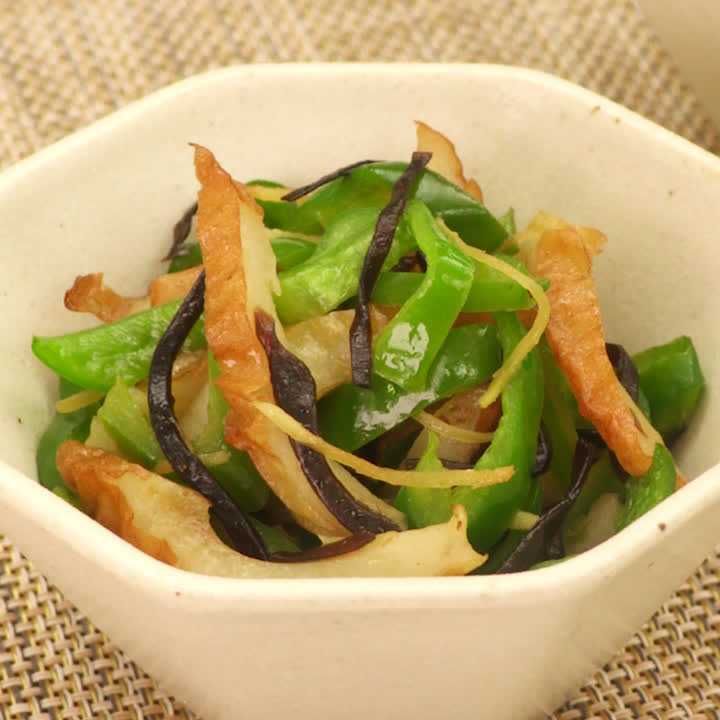 ピーマンとちくわのしょうが炒め