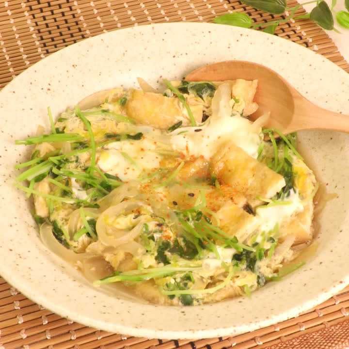 豆苗の卵とじ