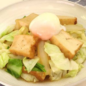 キャベツと厚揚げのすき焼き風