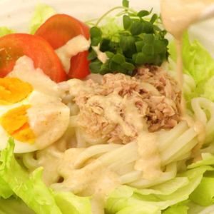 「ツナとたっぷり野菜のサラダうどん」のレシピ動画