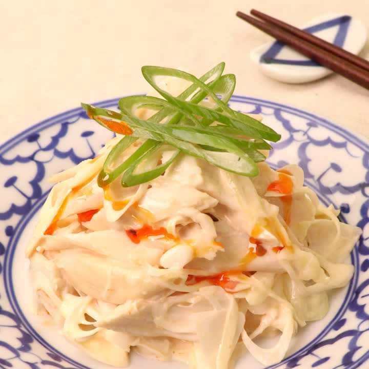 ささみとねぎのピリ辛マヨあえ