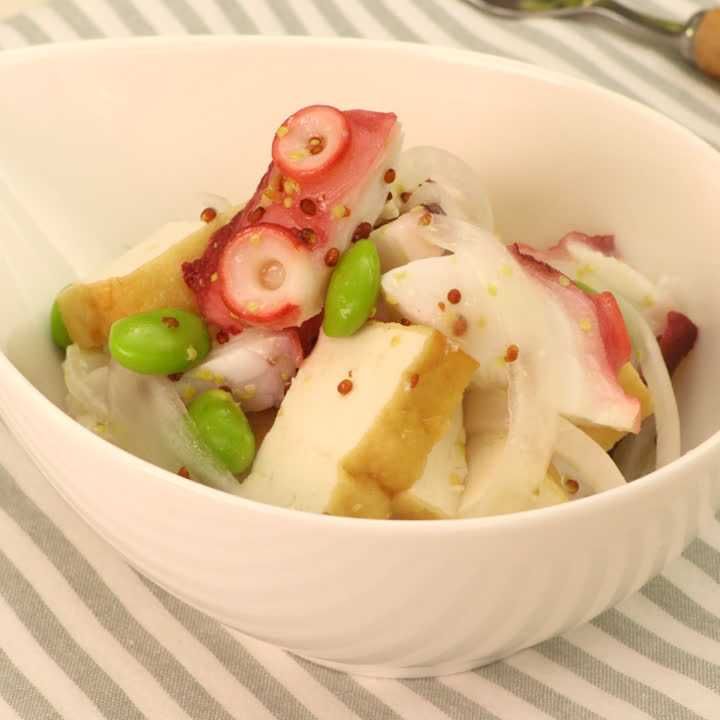 厚揚げとタコのマリネ