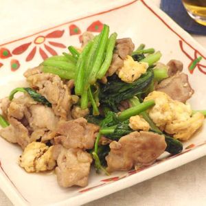 ほうれん草と豚肉の中華炒め
