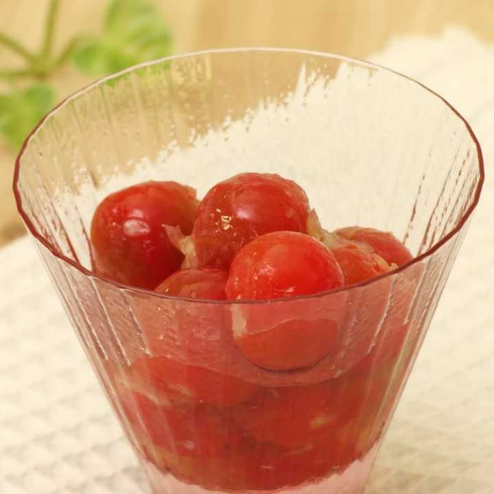 プチトマトとみょうがのハニーマリネ