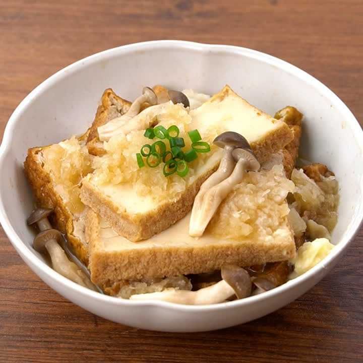簡単レシピ 厚揚げとしめじのみぞれ煮のレシピ動画 作り方 Delish Kitchen