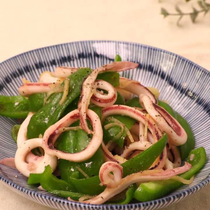 イカとピーマンの塩炒め