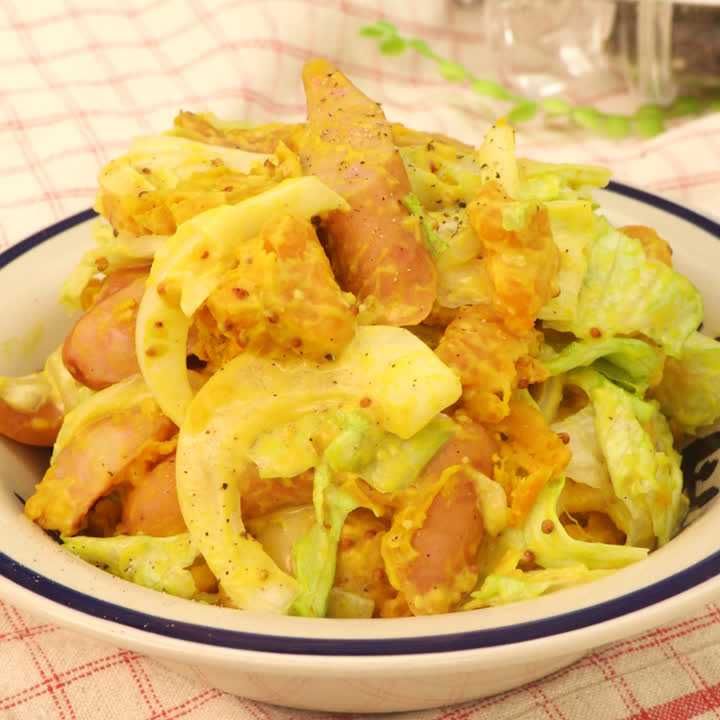 かぼちゃとウインナーのおかずサラダ