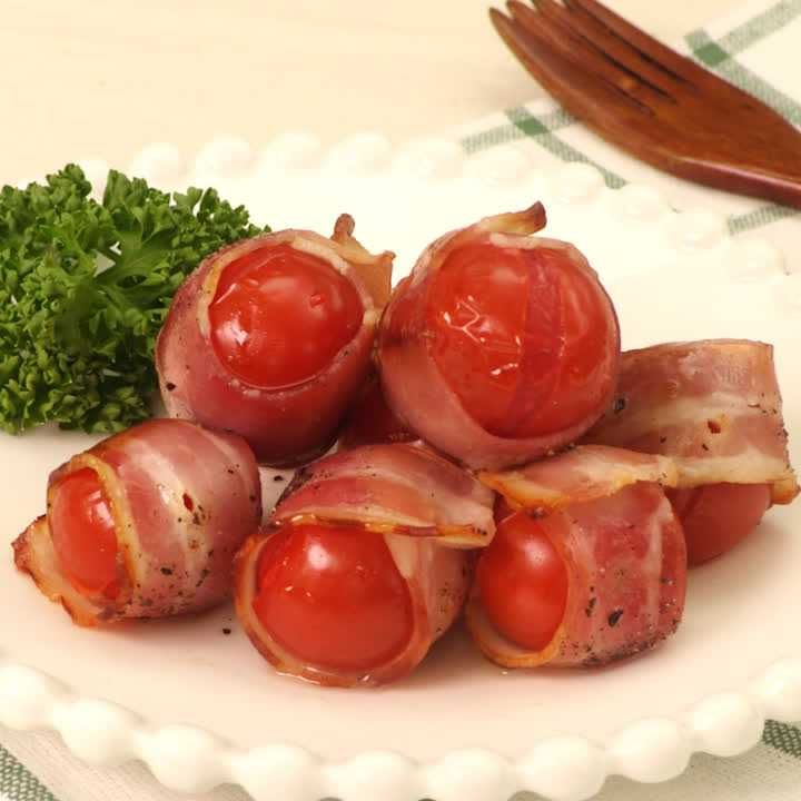 ミニトマトのベーコン巻き