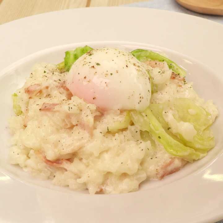 ベーコンとレタスのリゾット