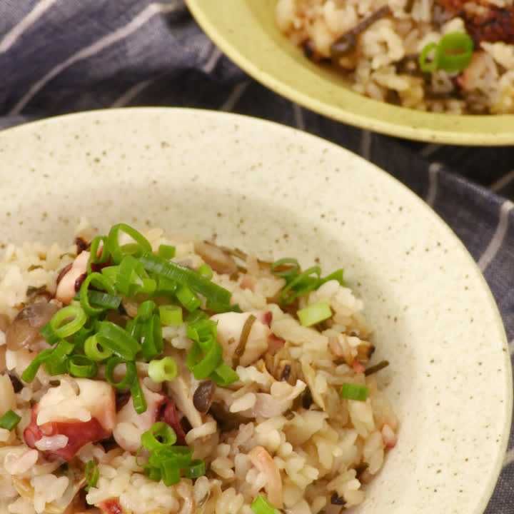 タコの和風パエリア