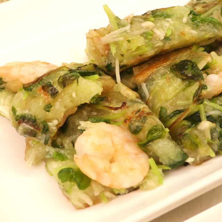 豆苗のじゃがいももち