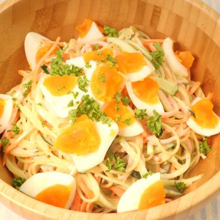 定番 やっぱりマヨ マヨネーズスパゲティサラダのレシピ動画 作り方 Delish Kitchen