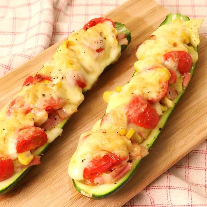 ズッキーニのボート焼き