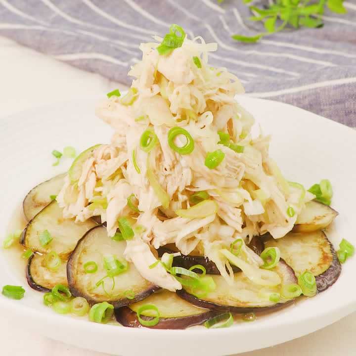 ねぎだくササミ茄子