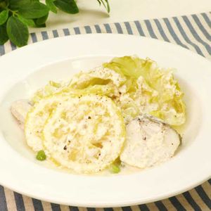 「タラとキャベツの豆乳レモン煮」のレシピ動画