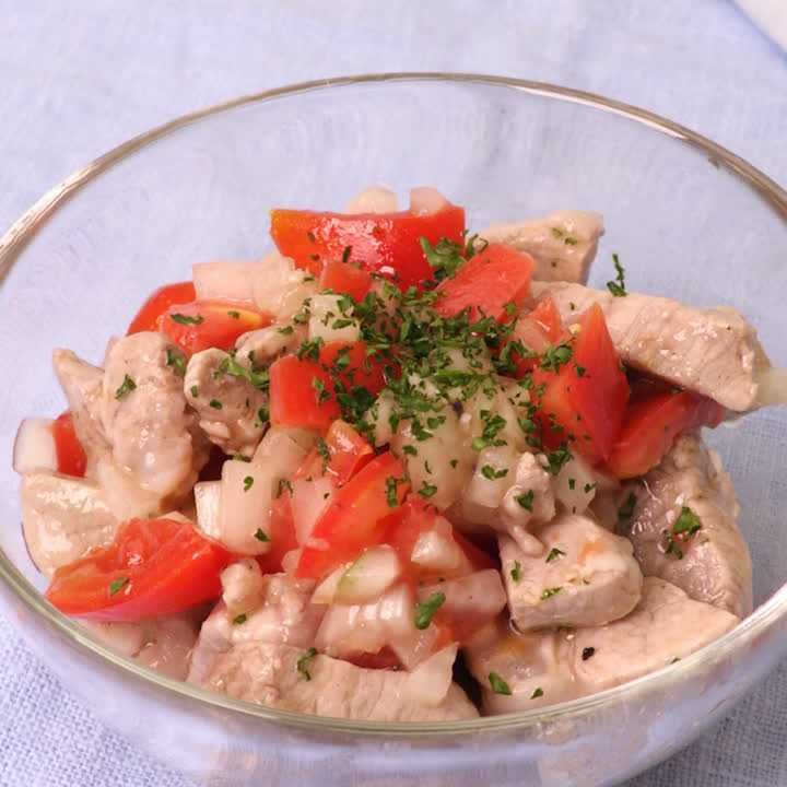 豚ヒレ肉とトマトのマリネ