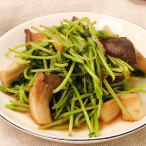 豆苗とエリンギのオイスター炒め