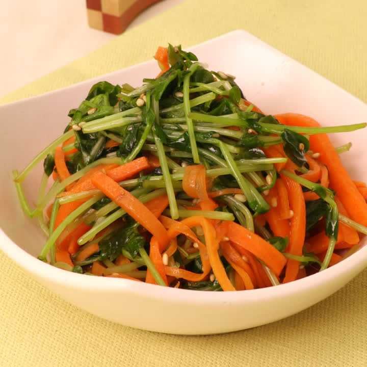豆苗とにんじんのナムル