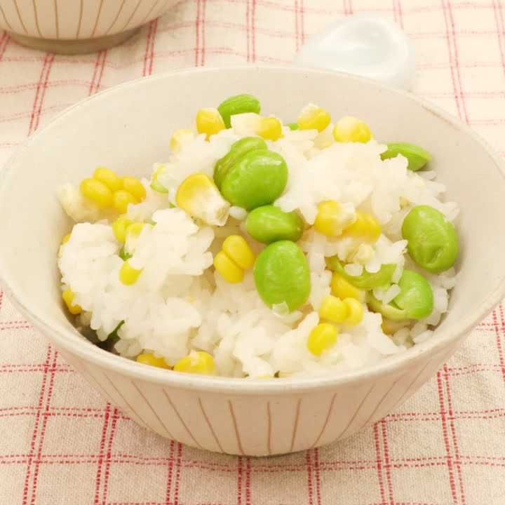 とうもろこしと枝豆の混ぜご飯