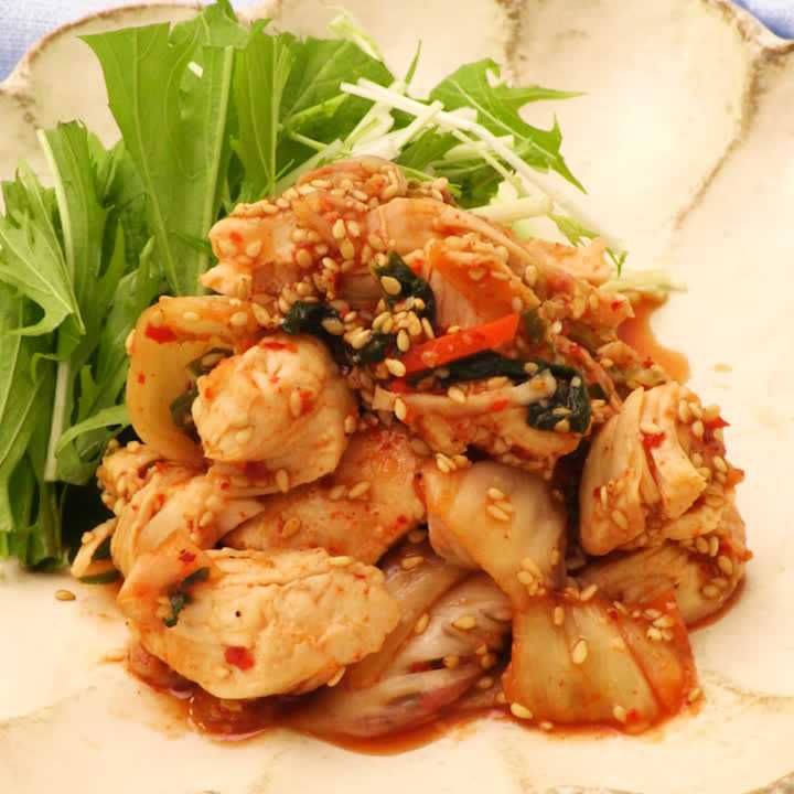 キムチとささみのポン酢和え