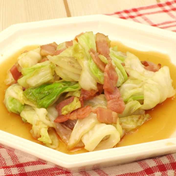 キャベツとベーコンの甘醤油炒め