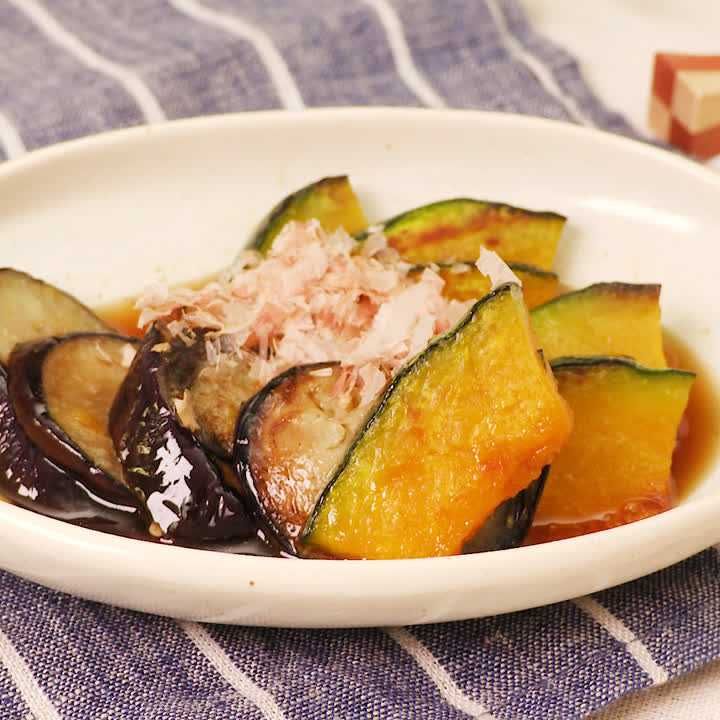 めんつゆで簡単！ かぼちゃとなすの焼き浸しのレシピ動画・作り方 | デ 