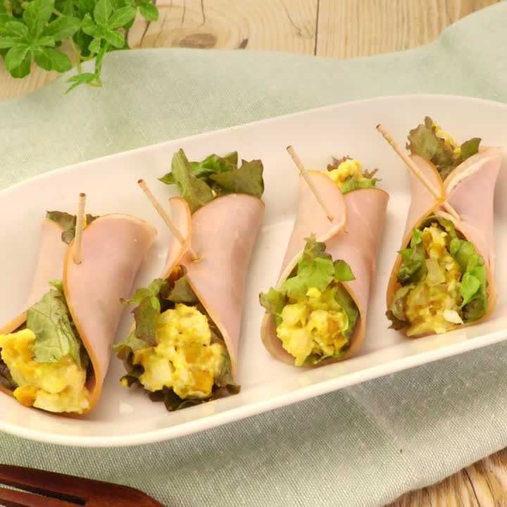 ハム巻きかぼちゃサラダ