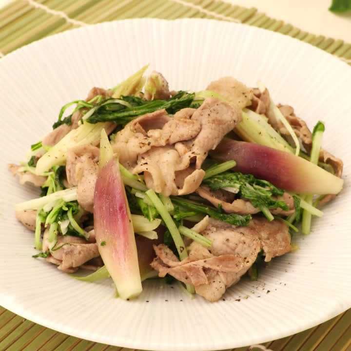 豚肉のみょうが炒め