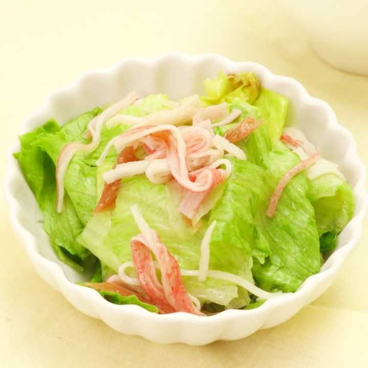 レタスとカニかまぼこの梅あえ