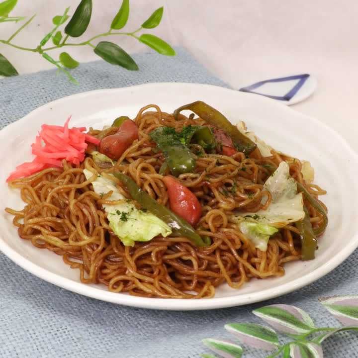 レンジでソース焼きそば