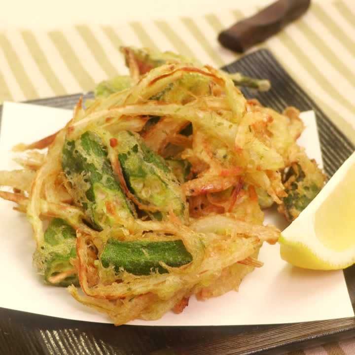 オクラのカレーかき揚げ