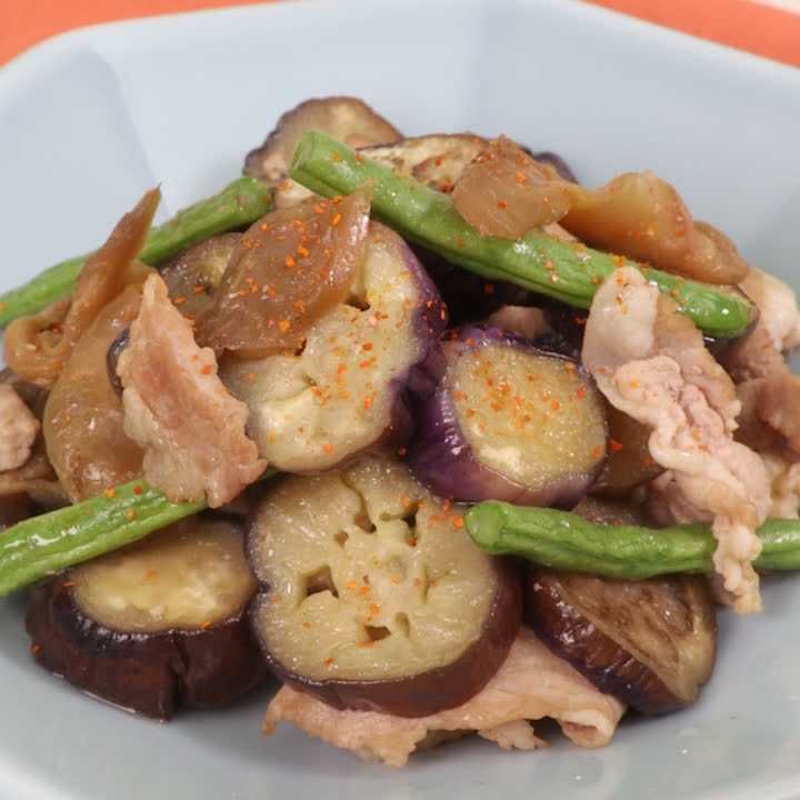 なすと豚肉のザーサイ炒め
