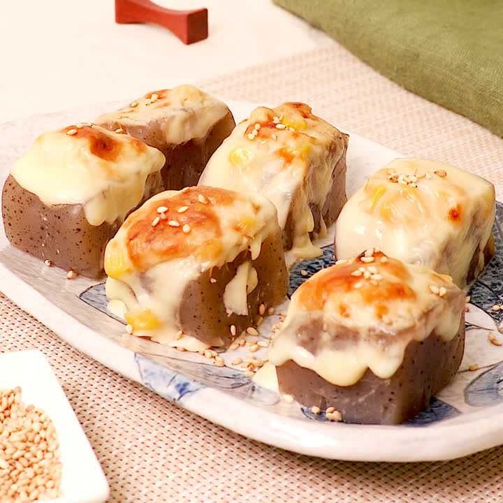 のせて焼くだけ♪ こんにゃくの味噌マヨ焼きのレシピ動画・作り方 | デリッシュキッチン