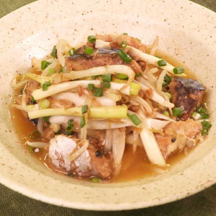 サバ味噌もやし