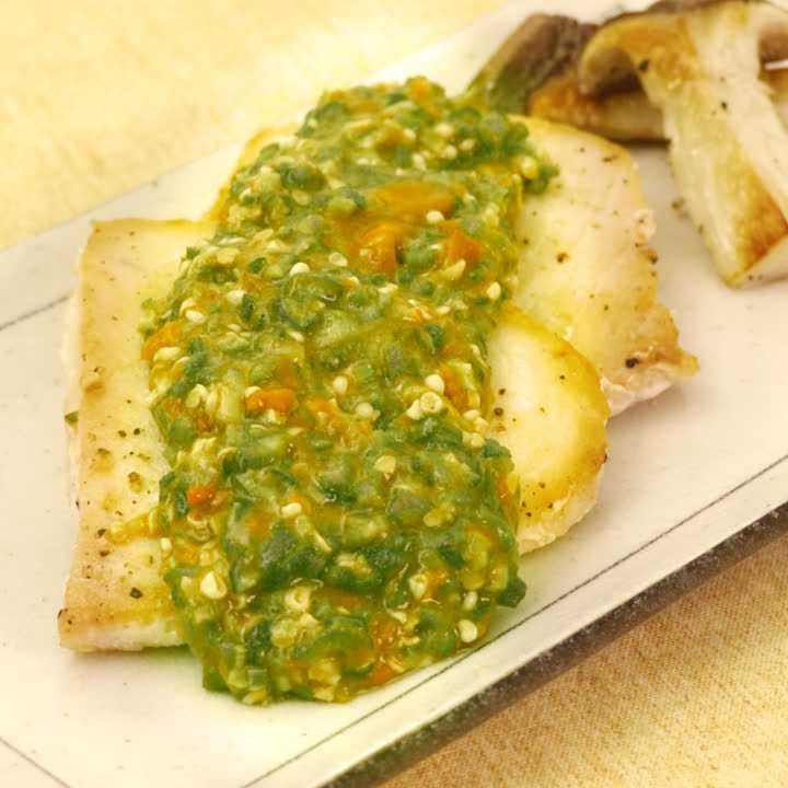 メカジキの梅わさオクラソース