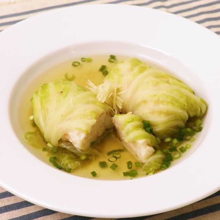 和風えびロールキャベツ