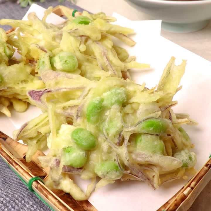 枝豆とみょうがのかき揚げ