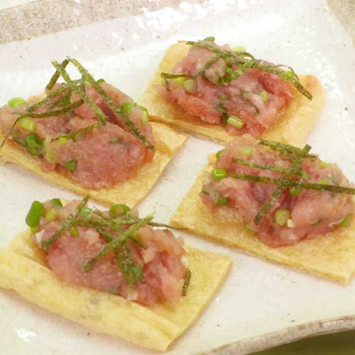 ネギトロの和風カナッペ