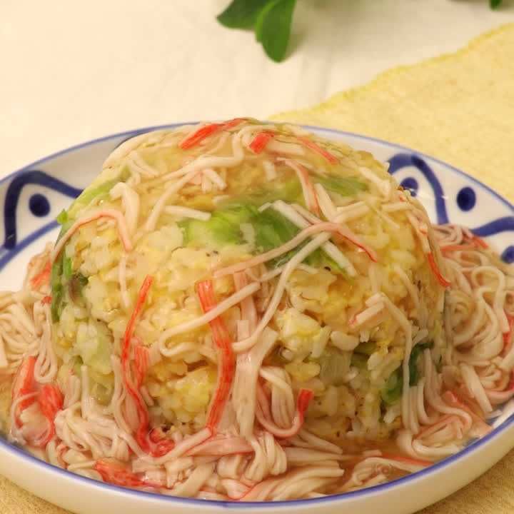カニレタスのスープあんかけチャーハン
